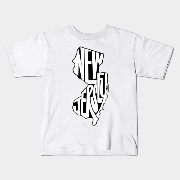 New Jersey - black Kids T-Shirt by mmirabella